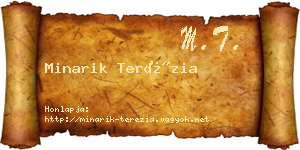 Minarik Terézia névjegykártya